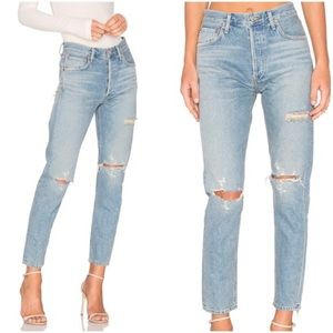 AGOLDE Jamie High Rise Jeans (Color: Dakota)